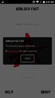 Adblock Fast android App screenshot 1